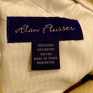 Alan Flusser men’s tan linen pants